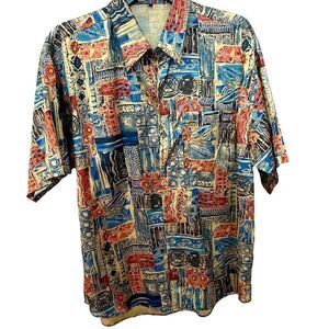 Thai Silk Top Unisex Sz L Vintage